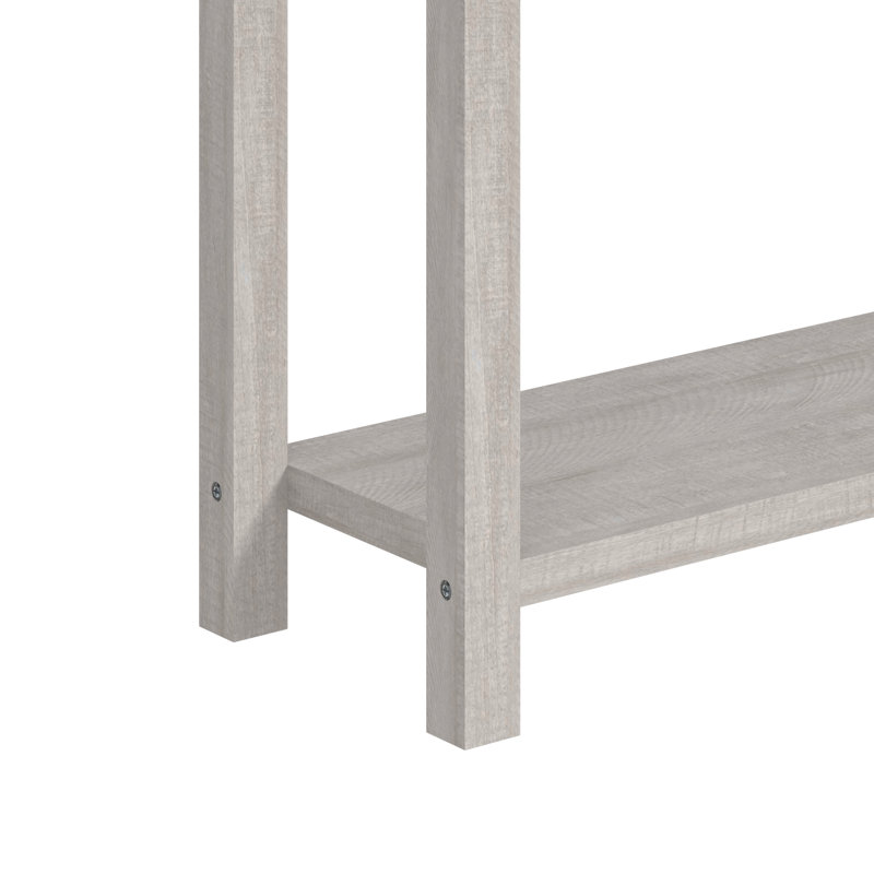 Chul 43.3" Traditional Console Table With Curved Edge Top 43.3" Traditional Console Table With Open Shelf, Dusty Gray Oak