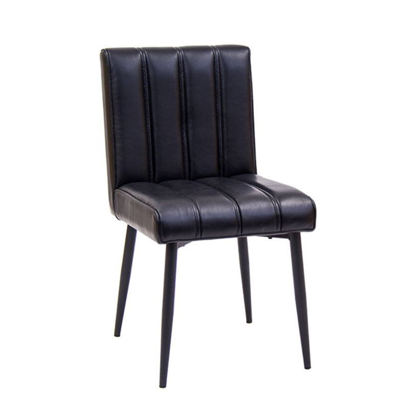 Chaise d'appoint capitonnée en noir