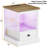 Pikne 24"Tall 1-Drawer LED Nightstands with Storage and Built-In Outlets-54262987