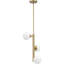 Luminaire suspendu contemporain en or brossé à 3 lumières 13,375 po Avec-123355008