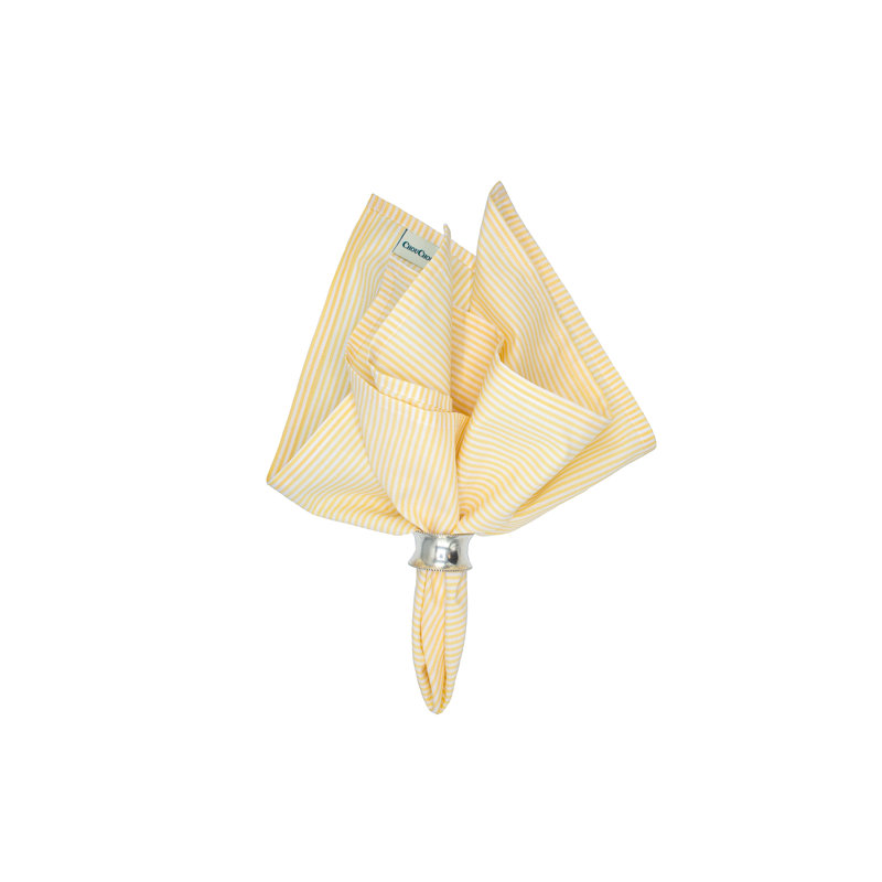 Linen Striped Square Napkin, Yellow