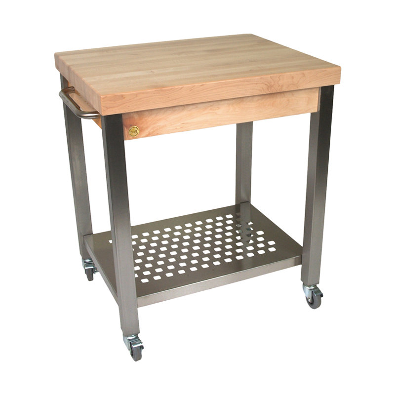 Cucina Prep Table with Butcher Block Top, Not Included, 2.25"