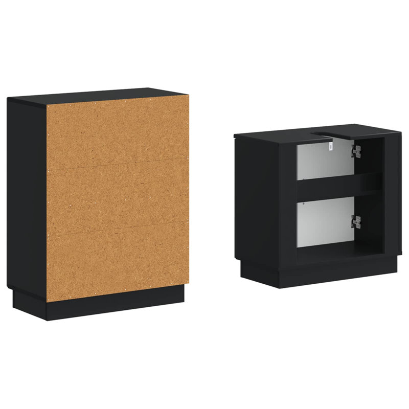 Bathroom Storage Furniture Set, Black