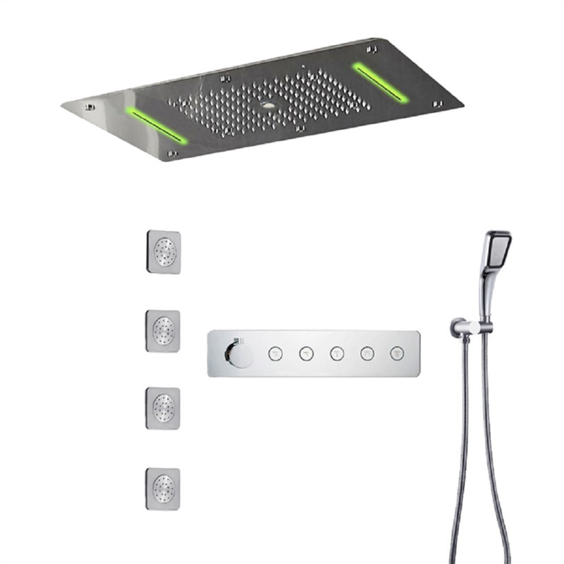Système de douche encastré au plafond thermostatique Cesena