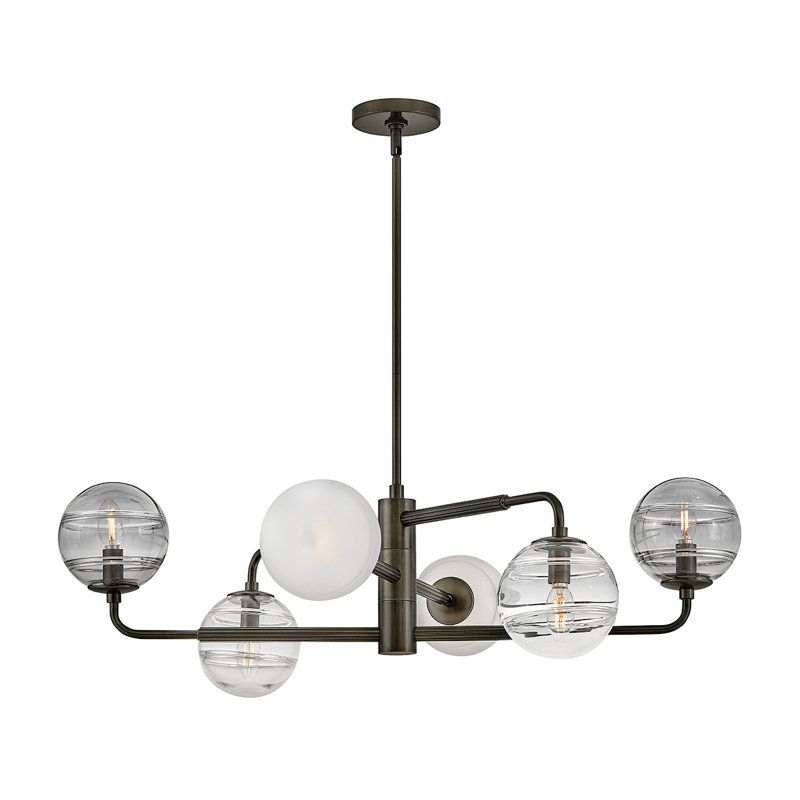 Oberon Six-Light LED Adjustable Single Tier Globe Chandelier