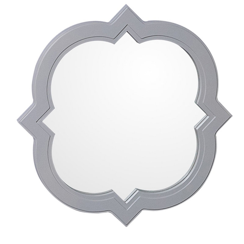 Cremeans Wood Flat Wall Mirror, Gray, 32" H x 32" W x 1" D