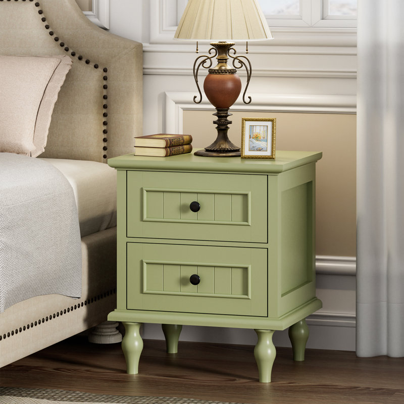 2 - Drawer 19.7"W Nightstand, Green