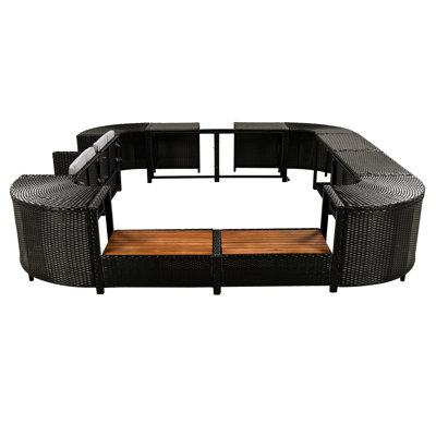 Canapé modulaire extérieur et en acier avec revêtement de spa gris