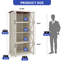 Armoire de cuisine de 65,55 po, grande armoire de rangement multifonctionnelle avec porte en verre transparent Aliciana