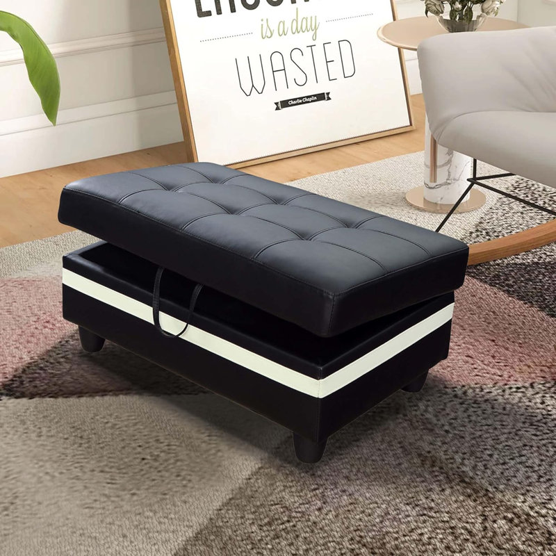 35'' Ottoman With Storage, White