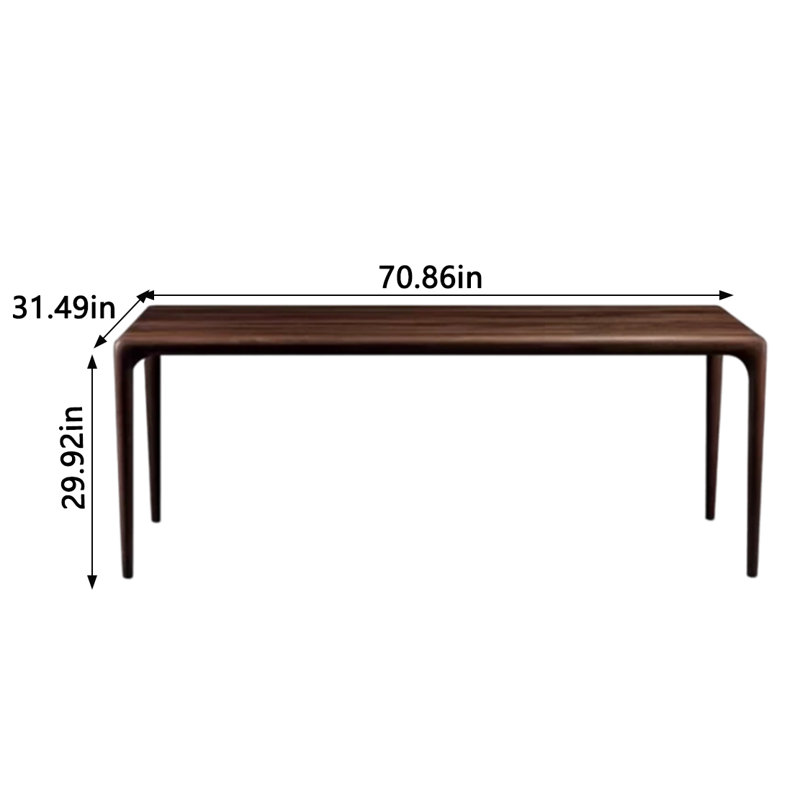 Walnut Solid Wood Dining Table, 31.49" W x 70.86" L