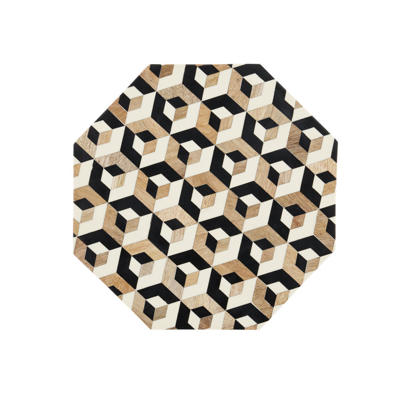Geo Solid Wood End Table