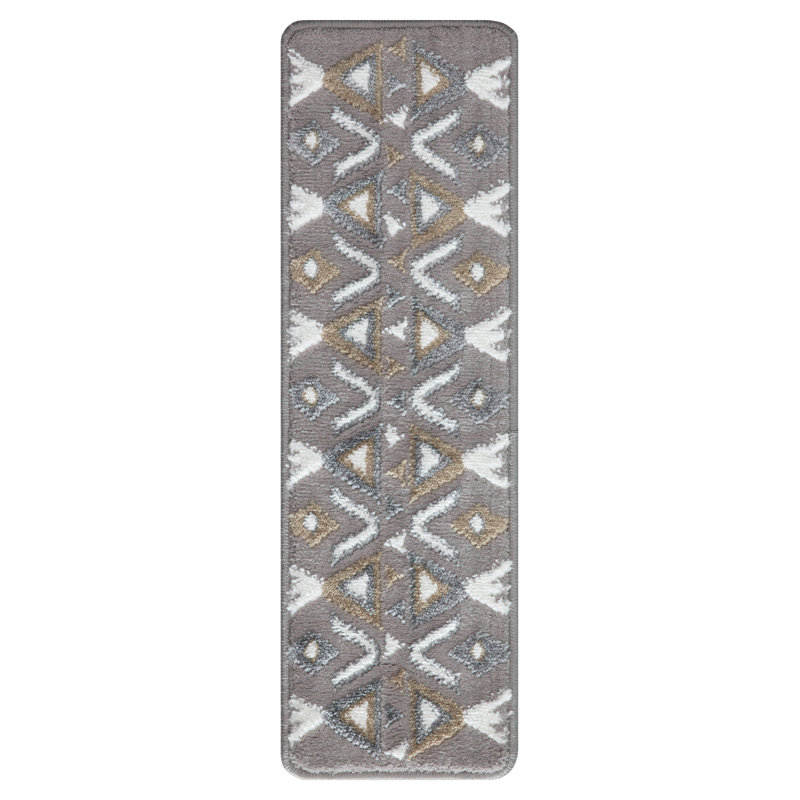 Tapis d’escalier beige doux et beige treillis Argonaut