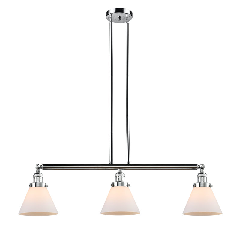 Luminaire suspendu linéaire à 3 lumières pour îlot de cuisine Shofner, Transparent, Ampoule non incluse