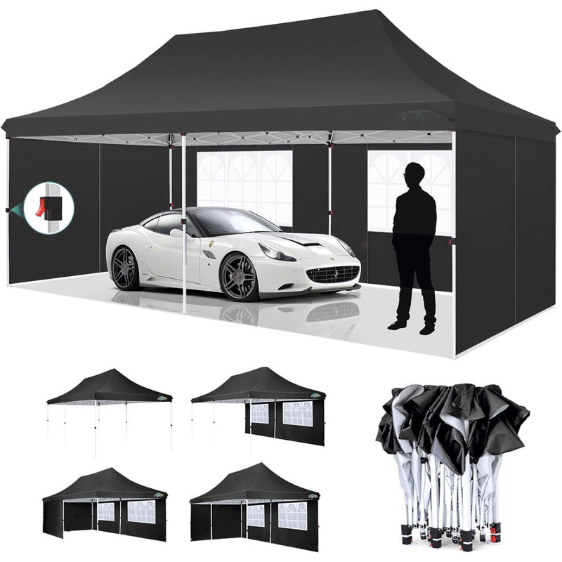 4 Removable Sides, Waterproof Garden Gazebo with Upgraded Metal Frame, UV 50+ 51 Ft. W x 26 Ft. D Aluminum Pop-Up Canopy