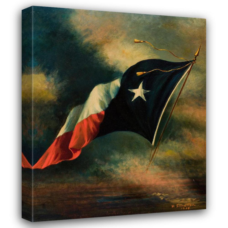 "Drapeau du Texas" par Harco Schutter - Art mural sur toile tendue avec châssis, H 18 po x l 14 po