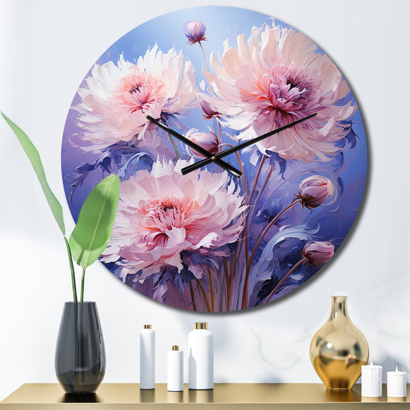 Cyprienne - Horloge murale florale, Moyenne
