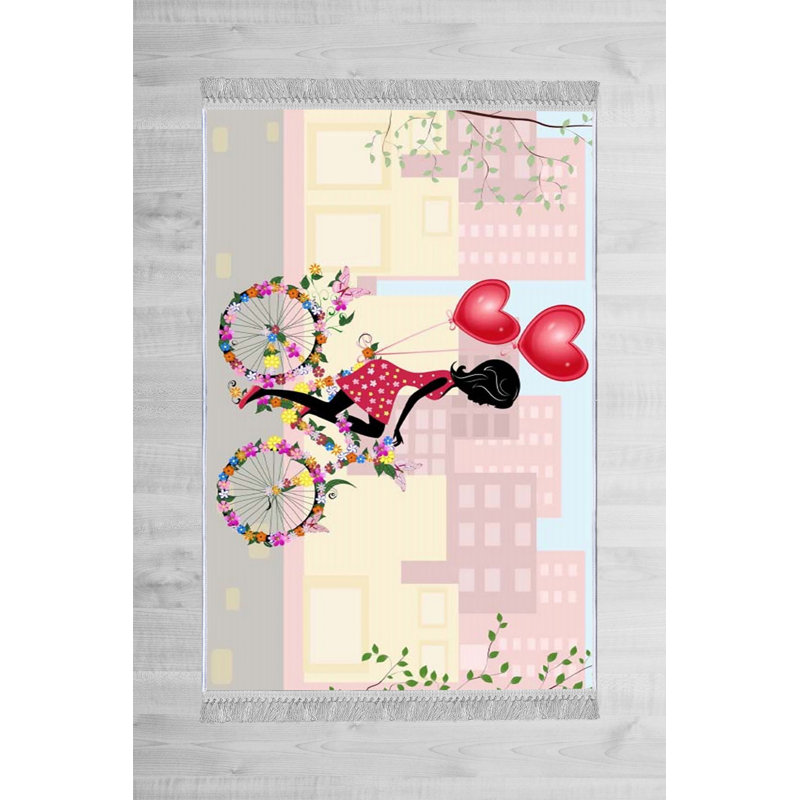 Nojus Cotton Pink/Yellow/Red Rug, Rectangle 180 x 280cm