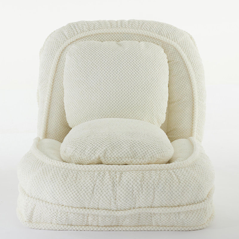 Lit pour chien polyvalent avec positions réglables et conception compacte pour une détente ultime, Blanc