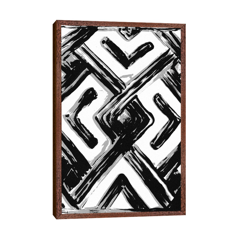 African Textile Woodcut IV 1 Piece Wall Art on Canvas, 101.6 cm H x 66.04 cm W, Classic Wood Floater Framed