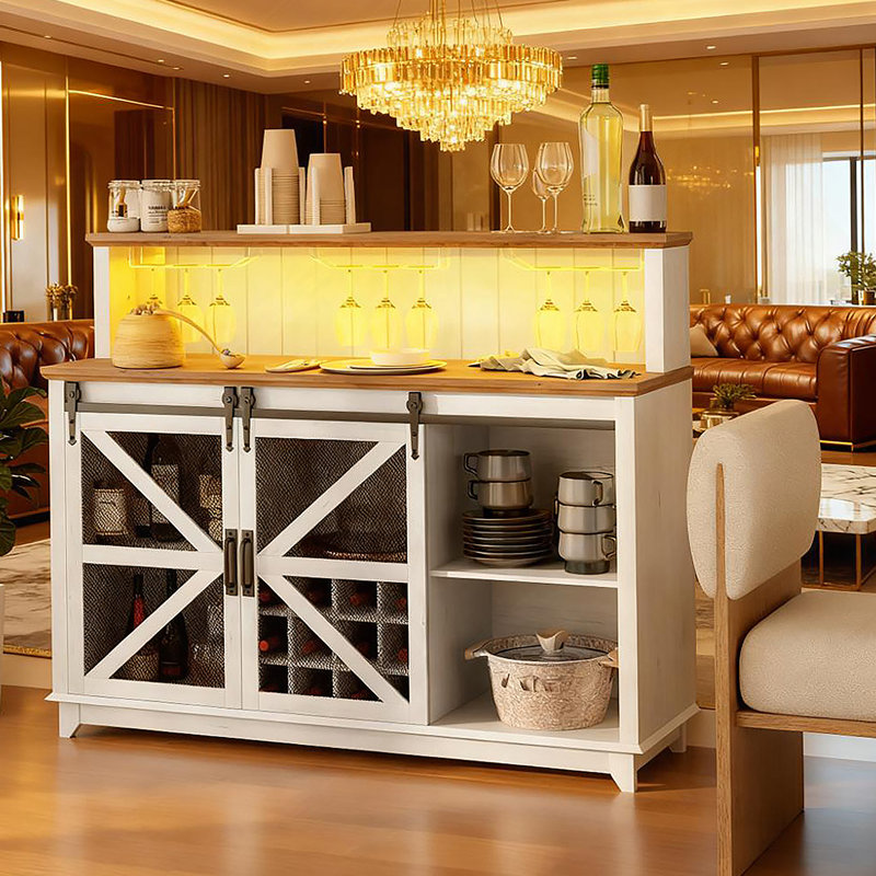 Armoire décorative, bar à café, armoire à vin de ferme pour la cuisine, la salle à manger