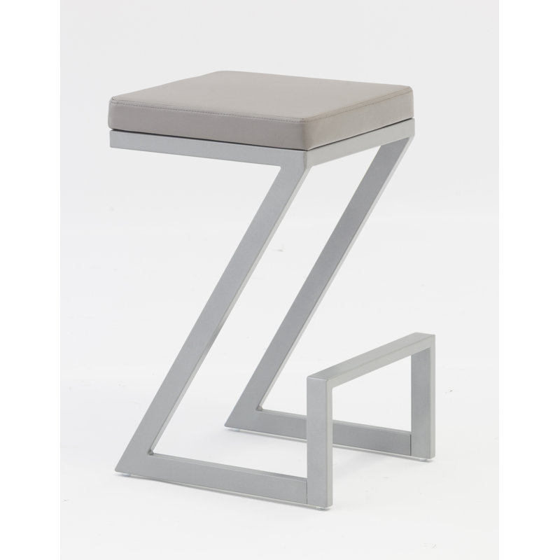 Chaise à hauteur de comptoir Ellen Modern, Argent argent, Beige, 1