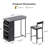 3 Piece Table Set with Three Tier Storage Shelf-37145167