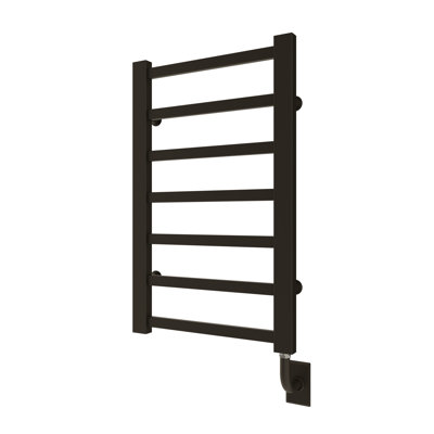 Chauffe-serviettes mural électrique moderne à brancher 19,5 po x 31 po Milano - noir mat, rempli de liquide, garantie à vie