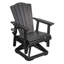 Chaise de patio pivotante et coulissante noire Hdpe avec porte-gobelet-128865642-124033055