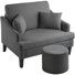 41" Oversized Accent Chair With Ottoman - 33.5'' Wide Seat Comfy Armchair And 2 Pillows