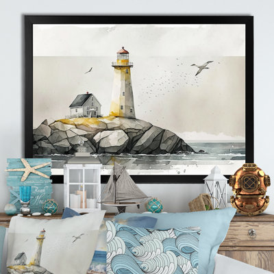 Phare sur la côte II - phare côtier, art mural