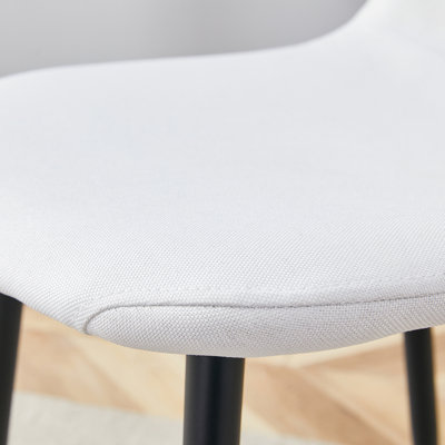 Table élévatrice multifonctionnelle moderne et 4 chaises en lin | Bureau en MDF noyer, pieds en métal noir | Hauteur réglable pour la salle à manger, le café ou le bureau