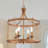 Gold Leaf Brass Lantern 4-light CHandelier