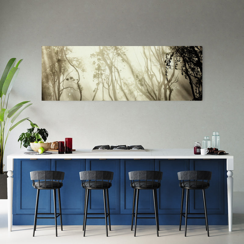 «Misty Forest Ethereal Peaceful Serene Forest Nature», art mural, H 20 po x l 60 po