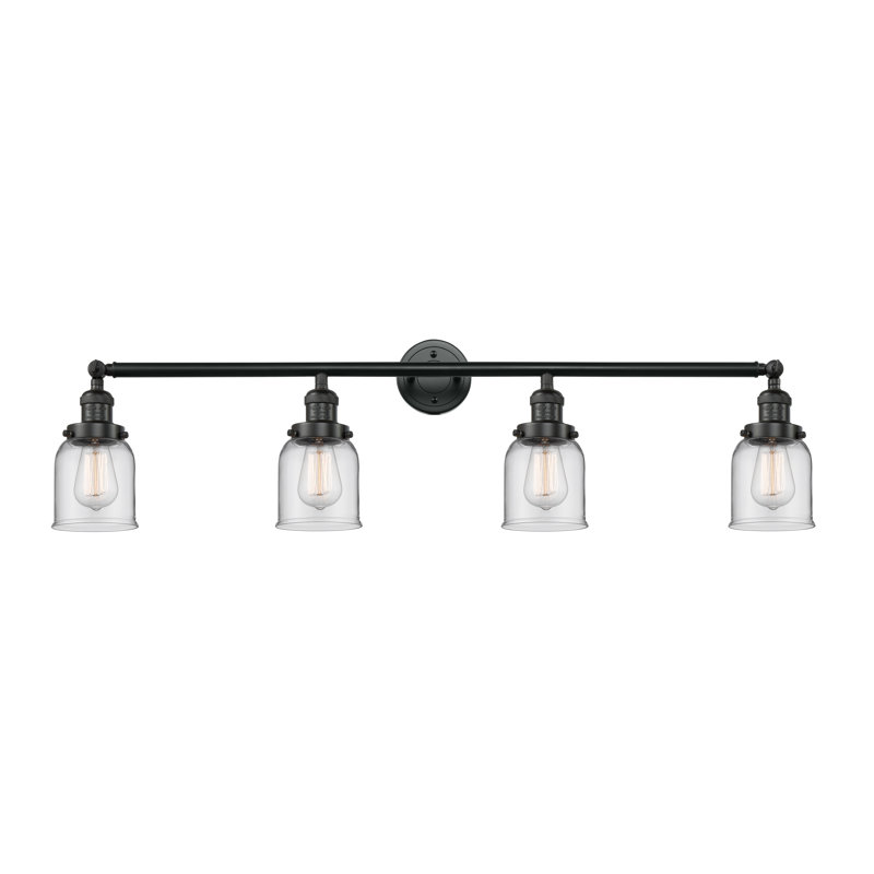 Bell - Éclairage pour meuble-lavabo 4 lumières 42 po, DEL, Transparent, Noir mat