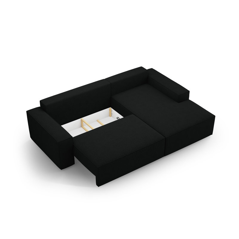 Alisbha Boucle Sofa Bed, Black