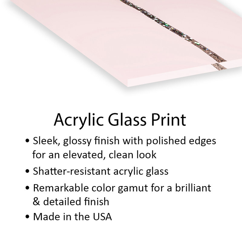 Palmier scintillant imprimé sur verre acrylique, H 24 po x l 16 po x P 0,25 po