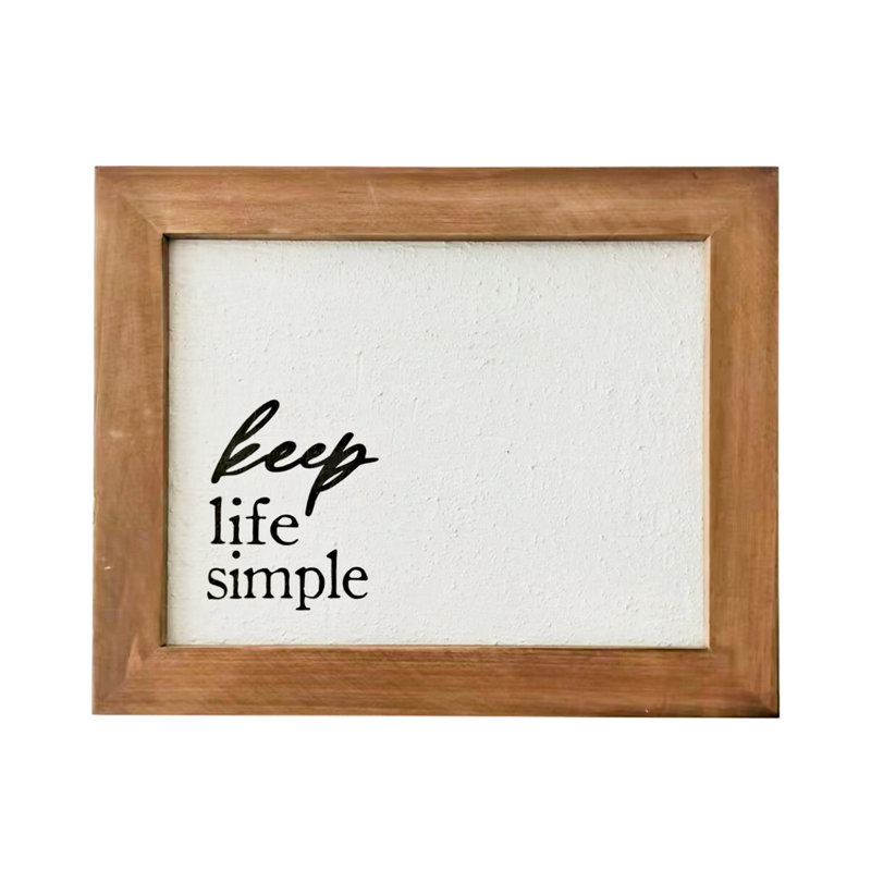 VIP Wood 12 in. Brown Keep Life Simple Wall Decor