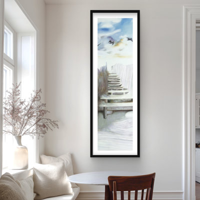 «Break at the Beach - Marine Landscape», reproduction d'art encadrée