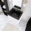 Meuble-lavabo simple mural 24 po avec plateau en résine noir intégré