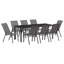  Garden Dining Set Powder-Coated Steel Outdoor Furniture Ensemble Patio