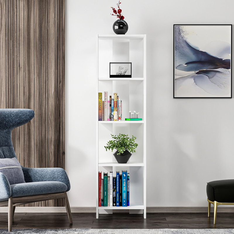 Conar Etagere Bookcase, White