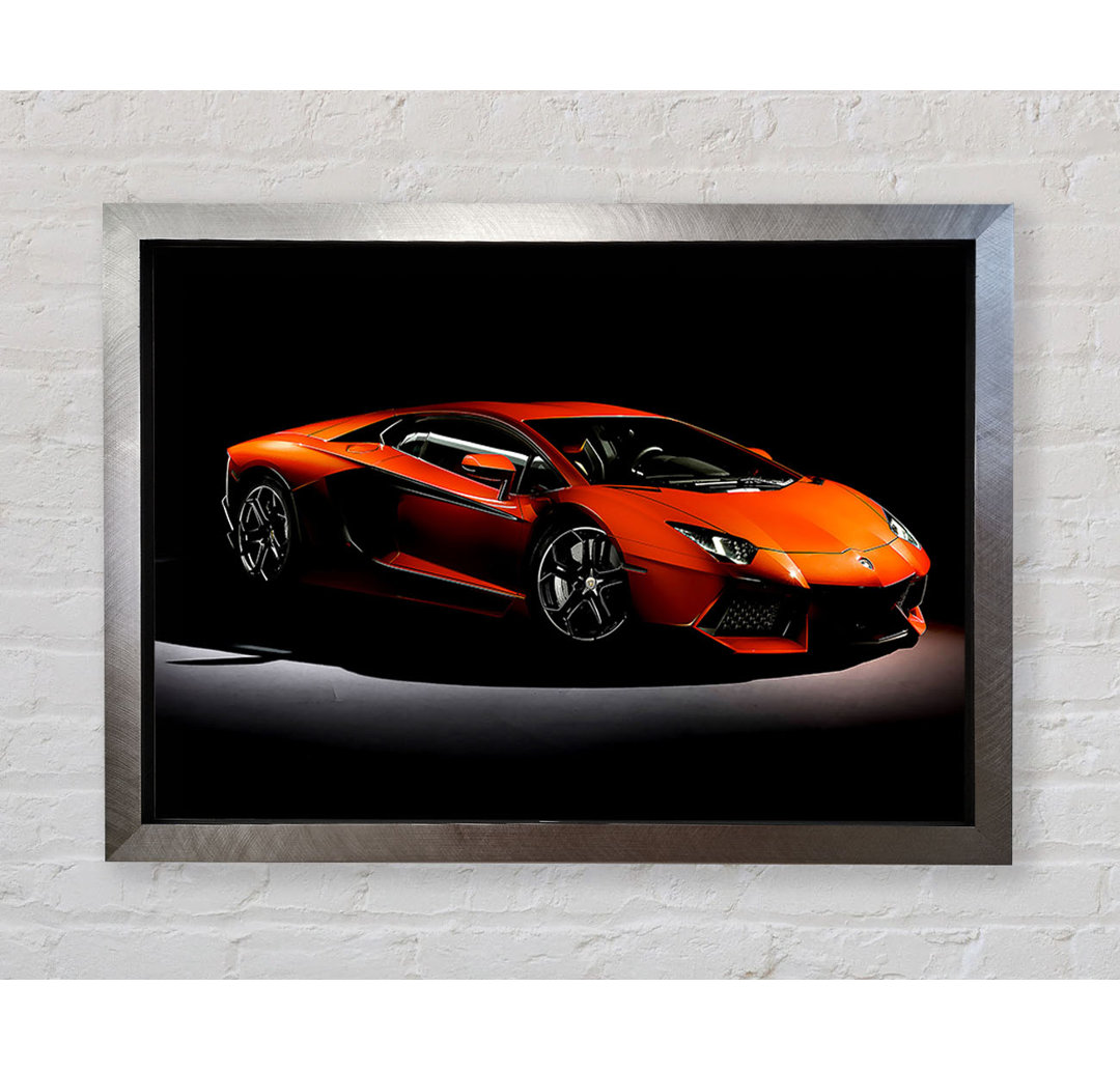 Lamborghini Aventador Orange - Einzelner Bilderrahmen Kunstdrucke