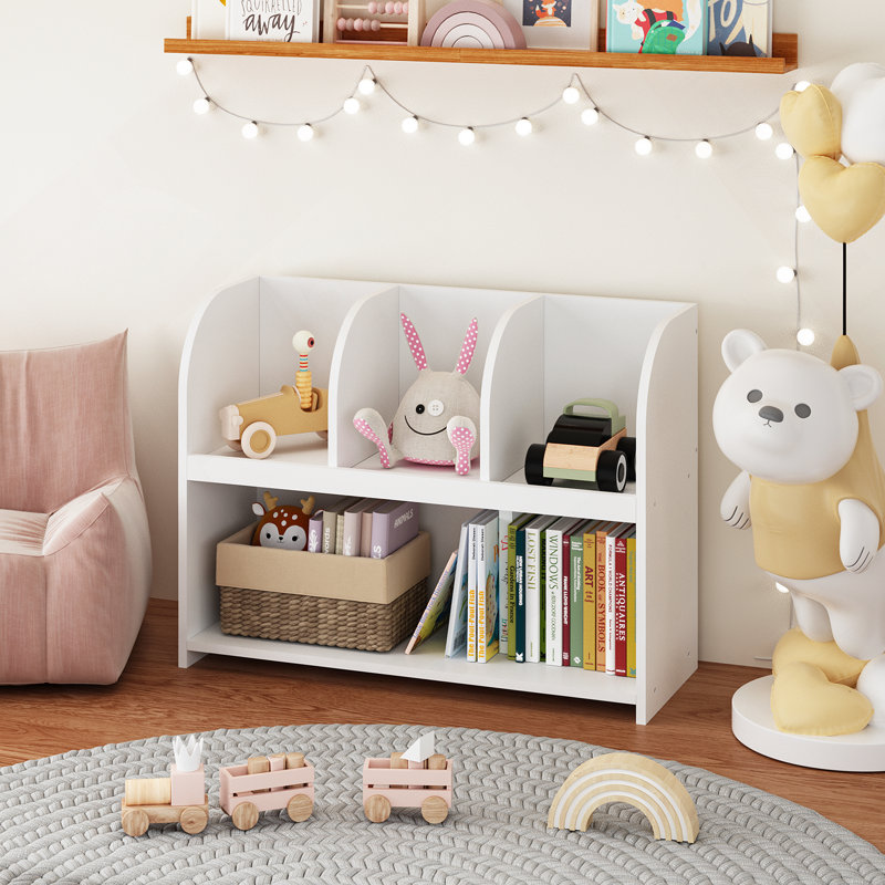 Kids Bookcase With 4 Compartments, Storage Book Shelf, Storage Display