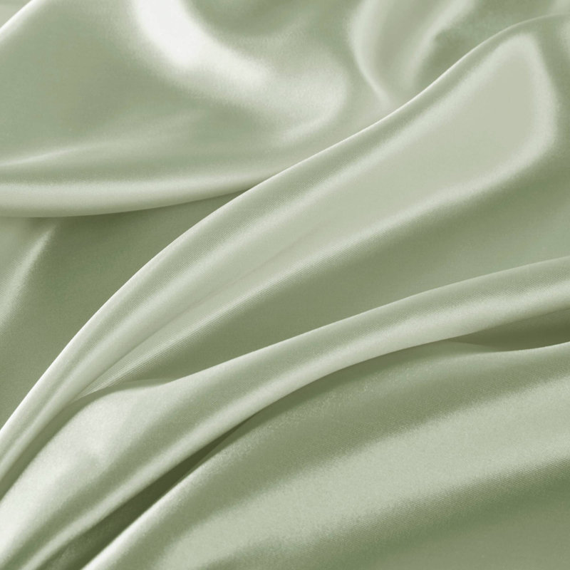 Satin Sage 100% Satin Luxury Wrinkle Resistant 6-Piece King Sheet Set, Sage, King Sheet Set + 4 Standard Pillowcases