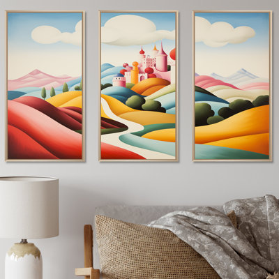 Art mural multicolore, "Châteaux de montagne II"