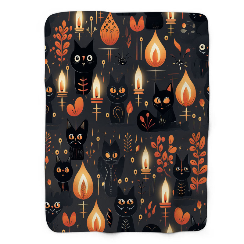 Halloween Cat Spirit - 1 Piece Premium Blanket, Queen