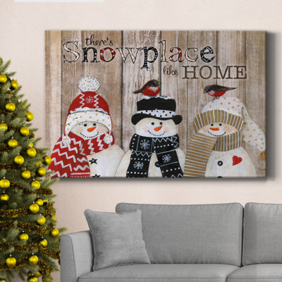 «Snowplace Like Home», toile tendue avec châssis de qualité supérieure - prête à être accrochée