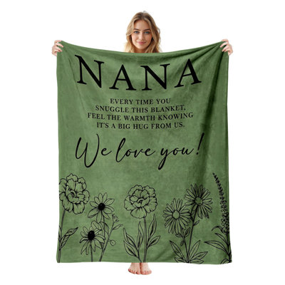 Couverture simple en flanelle JYK, en microfibre moelleuse, douce et respirante, 60 po x 80 po, vert floral noir