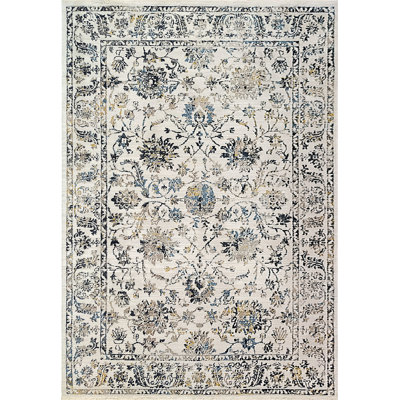Tapis floral / crème multicolore